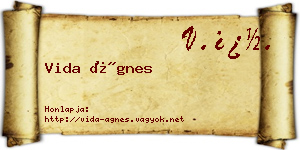 Vida Ágnes névjegykártya